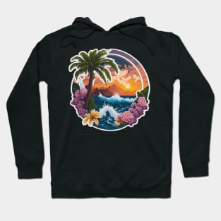 Palm trees in the beach Hoodie